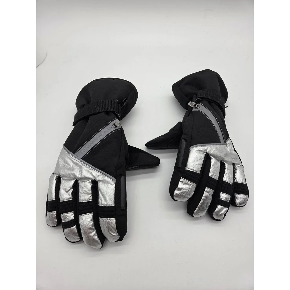 Swiss Tech Winter Gloves L Black Silver Womens 3M Thinsulate Ski Snow Techwear